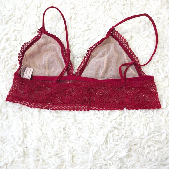 Victoria's Secret Red Lace Triangle Bra, Size Small - Picture 5 of 6